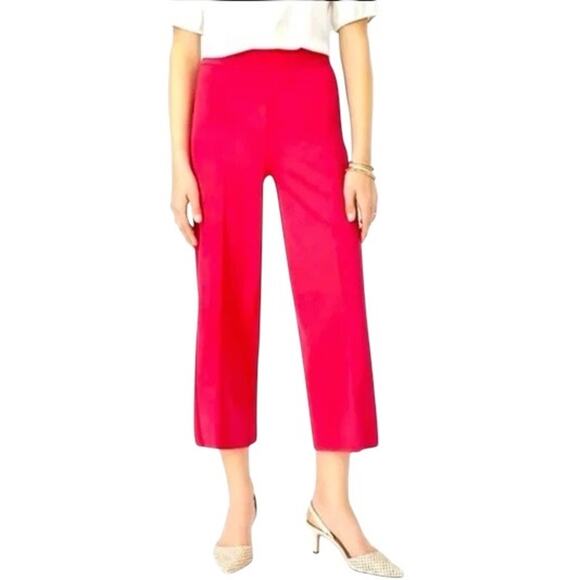 NWT Ann Taylor The Crop Bright Pink Mid Rise Cropped Pants Size 4 - Picture 1 of 9